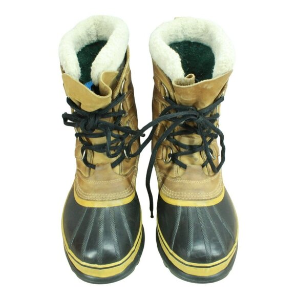 Sorel Caribou Brown Leather Lace Up Waterproof Insulated Winter Boots Size 10 - Picture 5 of 8